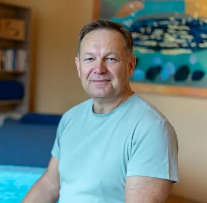 Lumír Chovanec v terapeutické místnosti